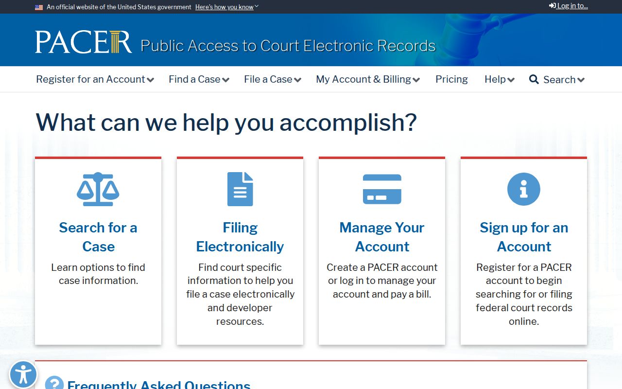 PACER federal court record access for cases connected to Rabun County