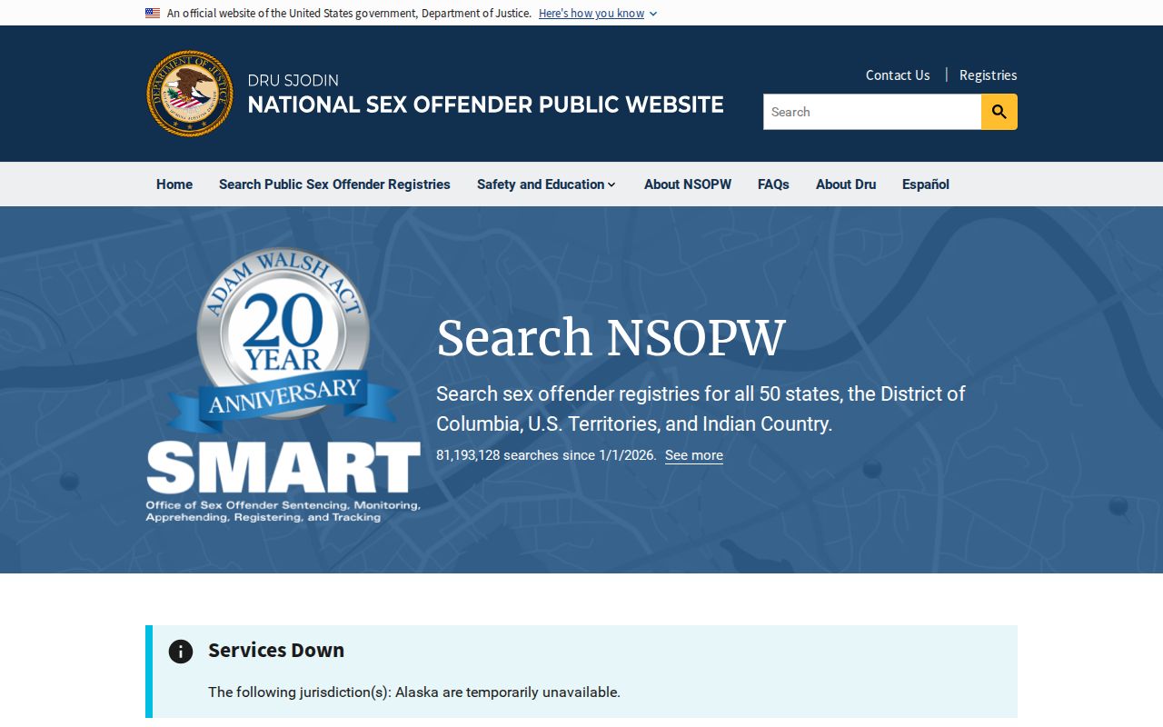 NSOPW national registry search for communities near Rabun County